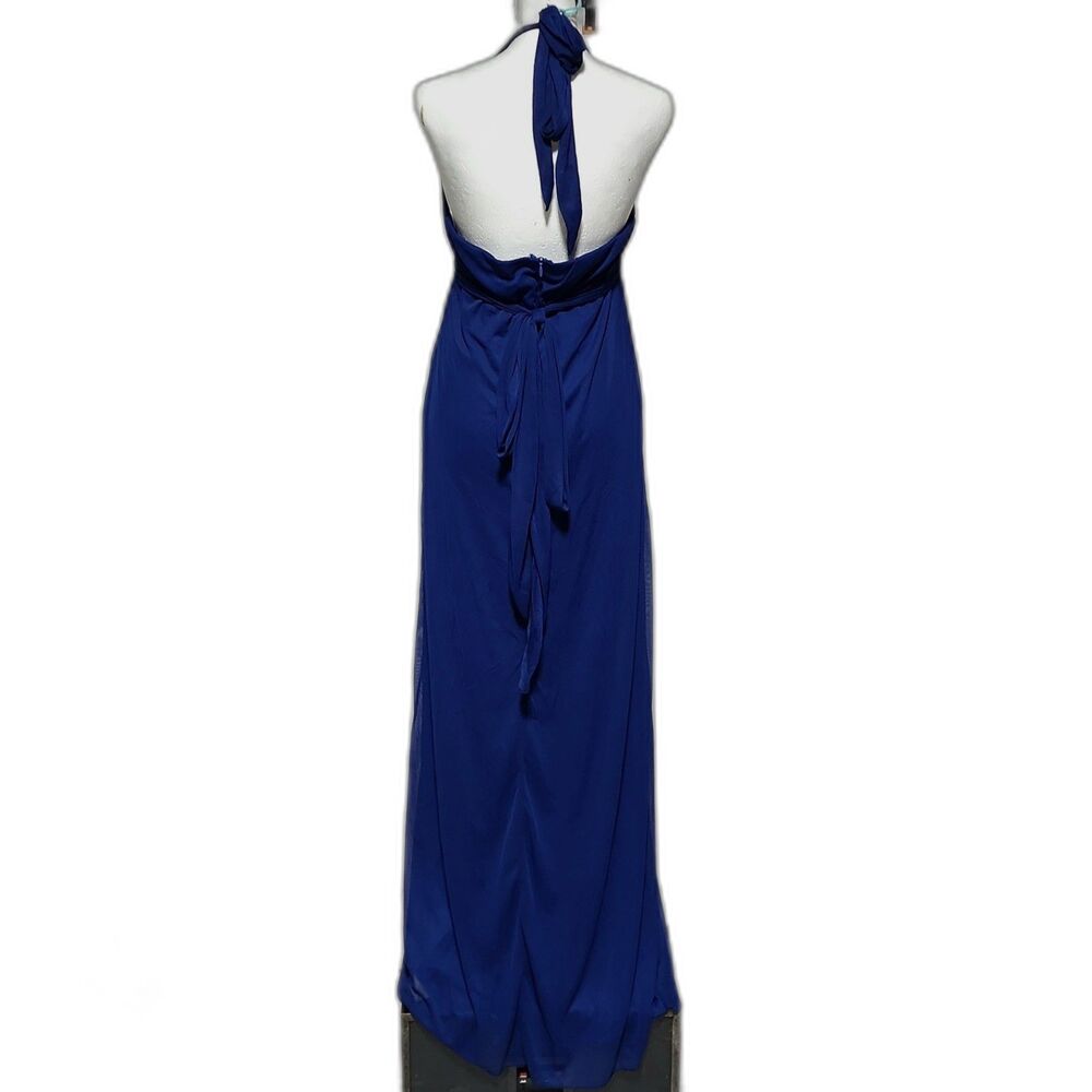 Fiesta Royal Blue/Navy Halter Maxi Dress with Jeweled Belt Size XL - Picture 5 of 11